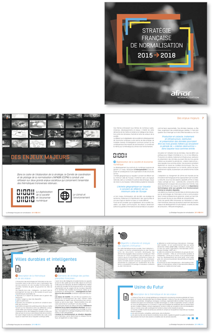 Conception et mise en page de la brochure "Stratégie française de normalisation", Afnor